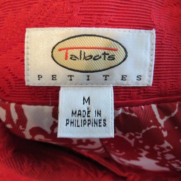 Talbots Red Blazer Double Breasted Peter Pan Collar Lined Size Petite Medium - Picture 9 of 11